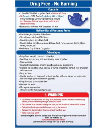 NeilMed Nasaflo Neti Pot 50 Count (Packaging may vary) - Buy Online on SooperMarket.com