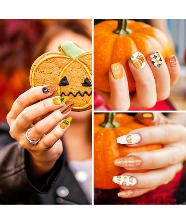 Whaline Fall Halloween Nail Art Stamping Plate Kit - Set of 6 Pumpkin Ghost & Plaid Designs for DIY Manicure | Perfect for Autumn & Thanksgiving - Buy Online on SooperMarket.com