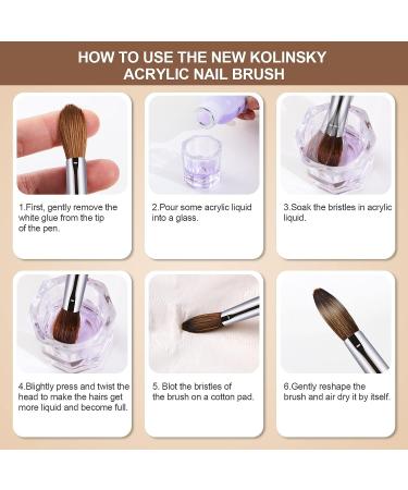 Shine Chance Size 12 Acrylic Nail Brush - 100% Real Kolinsky Art Brush for Acrylic Powder Application - Handmade Manicure Tool for DIY and Professional Use - Buy Online on SooperMarket.com