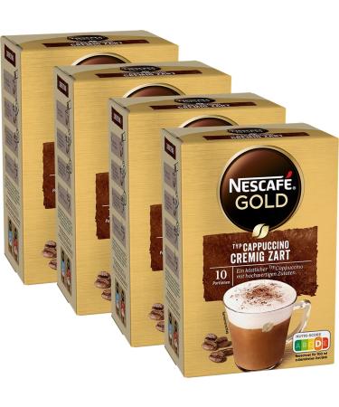 Nescaf Gold Type cappuccino creamy tender beverage powder made of soluble bean coffee portion of the taste caffeine -containing 4 -pack (4 x 10 sticks of 14g) 1 piece (4 Pack)