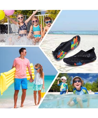 Kids Water Shoes | Lightweight Comfort Sole | Slip-on Aqua Shoes | 5 Toe Socks | Black - Buy Online on SooperMarket.com