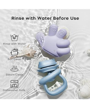 BC Babycare Baby Teether Toys - Silicone Teething Toys for Babies 0-6 Months - Finger Shape Infant Teething Pacifier (Blue) - Buy Online on SooperMarket.com