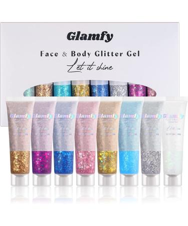 8 Color Body, Face, and Hair Glitter Gel - Self Adhesive Chunky Glitter for Festivals & Makeup - Buy Online on SooperMarket.com