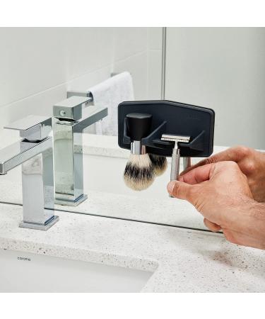 Tooletries Maverick Silicone Razor Brush Holder - Safety Razor Stand for Prolonged Shaving Brush Life (Charcoal) - Buy Online on SooperMarket.com