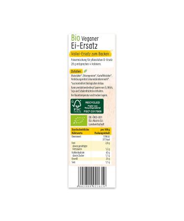 Organic Vegan Egg Replacement - 100% Plant-Based Powder for Baking Cooking & Desserts | 4 Eggs Equivalent (2-Pack 28g) - Buy Online on SooperMarket.com