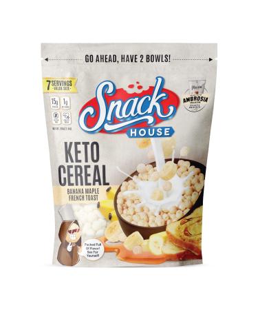 Keto Cereal by Snacks House High Protein Low Carb Healthy Breakfast Food – Gluten & Grain Free Crunch – Paleo Diabetic Ketogenic Diet Friendly Cereals – 7 Serving Bag (Banana Maple French Toast)