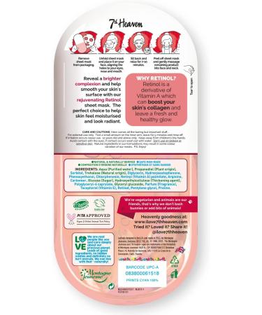 7th Heaven Retinol Nutriactive Rejuvenating Sheet Mask Enriched with Amino Acids to Moisturise and Brighten Skin - Buy Online on SooperMarket.com