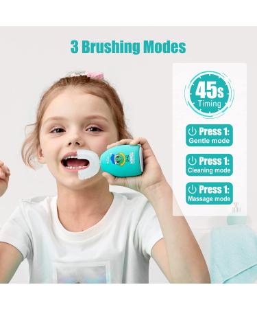 NOHOO U Shape Kids Electric Toothbrush | Rechargeable Ultrasonic Toothbrush for Toddlers | Waterproof | 3 Modes | Green - Buy Online on SooperMarket.com