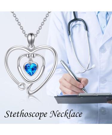 Stethoscope Necklace in Sterling Silver | Perfect Nurse & Doctor Gifts | Medical Jewelry for Women - Buy Online on SooperMarket.com