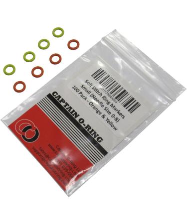 100 Pack Soft Stitch Ring Markers - Small Size for Needle Sizes 0-8 - Orange & Yellow - Knitting/Crochet - Buy Online on SooperMarket.com