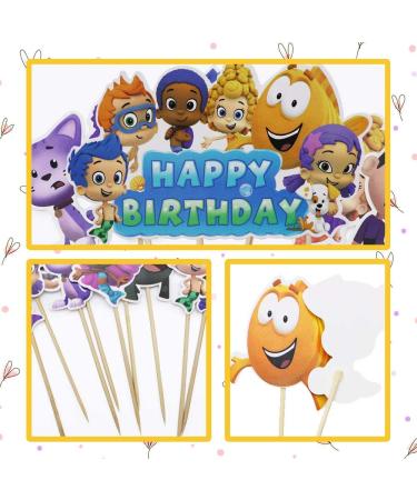 Guppies Ocean Sea Theme Happy Birthday Cake Topper & Mini Cupcake Decorations - 25 Pack - Buy Online on SooperMarket.com