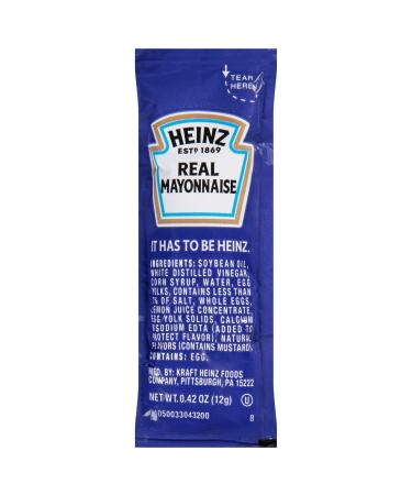 Heinz Real Mayonnaise Single Serve Packet (0.4 oz Packets, Pack of 200) 200 Count (Pack of 1)