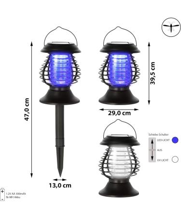 Solar LED Insect Killer Lamp 4-in-1 | Decorative Mosquito Light with Daylight Sensor - International Shipping Available - Buy Online on SooperMarket.com