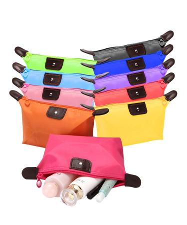 Zuzer 10Pack Travel Cosmetic Bag Make Up Bag Toiletry Bag Portable Cosmetic Bag Bathroom Makeup Bag for Girls Women Children