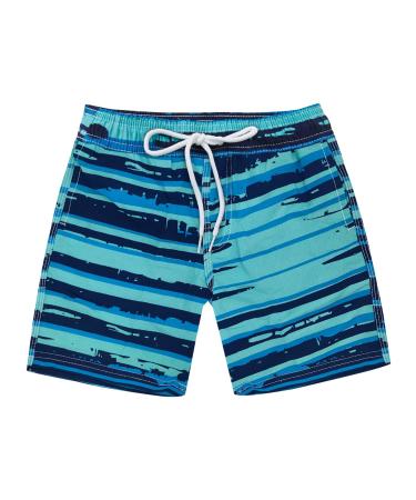 Poehuimt swimming trunks boys quickly drying shorts beach shorts with pockets lined with a net and adjustable cords for 3-4 years blue
