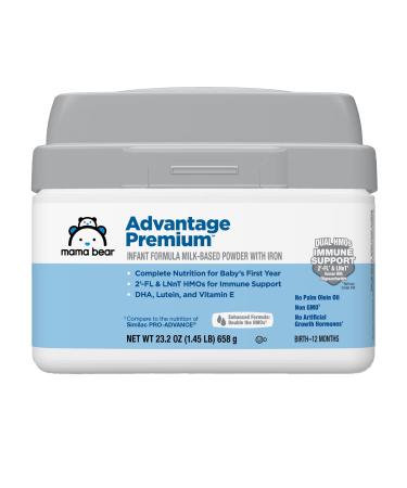 Amazon Brand - Mama Bear Advantage Baby Formula Powder with Iron, 2'-FL HMO for Immune Support, Infant Formula, 23.2 Ounce