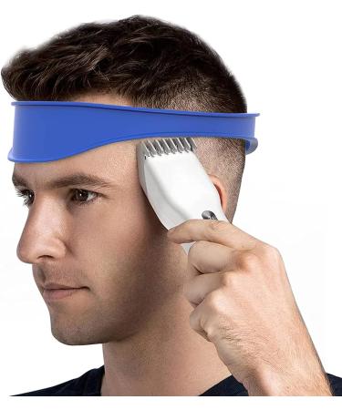 Curved Silicone Haircut Band - Neckline Shaving Template and Hair Trimming Guide for DIY Home Haircuts in Blue - Buy Online on SooperMarket.com