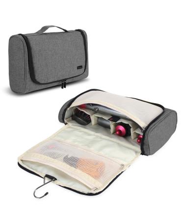 Teamoy Travel Storage Bag Compatible with Dyson Airwrap Styler Portable Travel Organiser for Airwrap Styler and Attachments Grey Style 1-- Hanging bag for hair curler Gray