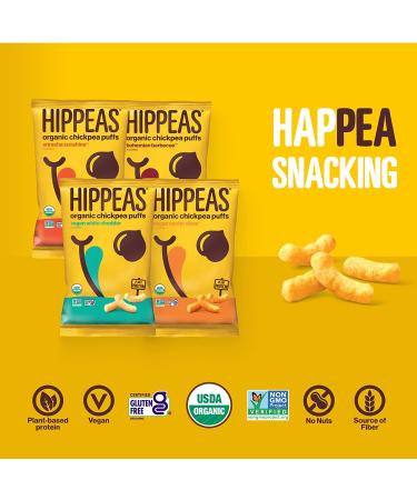 Hippeas Organic Chickpea Puffs Variety Pack | 18 Count 1oz Bags | Vegan, Gluten-Free, Crunchy Protein Snacks Classic Variety Pack - Buy Online on SooperMarket.com