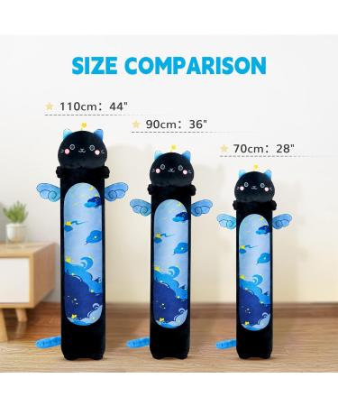 Mewaii 36in Long Cat Plush Pillow - Soft Stuffed Animal Toy for Kids (Black) - Blue Star Cat Design - Buy Online on SooperMarket.com