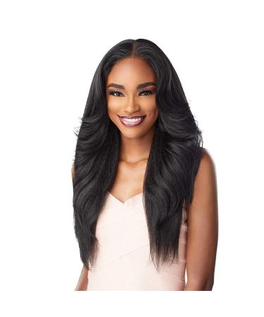 Sensationnel WHAT LACE 13x6 Wigs - Cloud 9 Synthetic Hair Hand Tied Natural Preplucked Hairline Illusion Lace Frontal Lacewig -Whatlace DASHA (1B)
