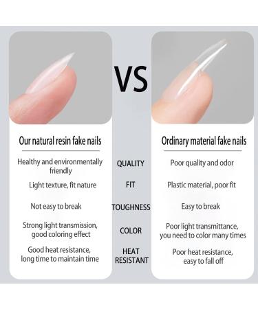 240pcs Short Almond Shaped Nail Tips Clear Soft Gel Full Coverage Extension Kit | 12 Sizes | Nail Salon & Home DIY - Buy Online on SooperMarket.com