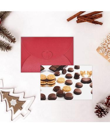 Cookies Food Chocolate Chip Biscuits Pearl Paper Greeting Card - Double-Sided Pearl Effect with Suitable for Various Occasions Cookies Food Chocolate Chip Biscuits One Size - Buy Online on SooperMarket.com