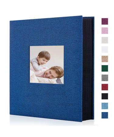 Miaikoe Photo Album 6x4 400 Pockets Slip in Large Capacity Album for Family Wedding Anniversary Linen Album Book Holds 400 Vertical 10x15cm Photos(400 Pockets Blue) 400 Pockets Blue