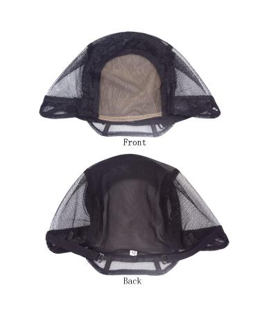 Buy 2-Pack 4x4 Inch U-Part Swiss Tip Wig Caps - Adjustable Straps for Wig Production | Medium Black (54cm) - Buy Online on SooperMarket.com