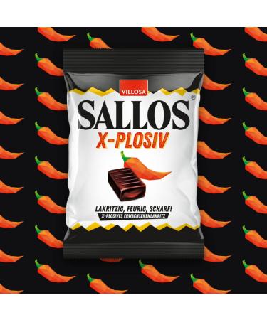 Sallos X-Plosiv Storage Pack - Vegan Sharp Liquorice Candy with Chilli Extract | 15 x 150g | Natural Spicy-Sweet Treats for International Shipping - Buy Online on SooperMarket.com