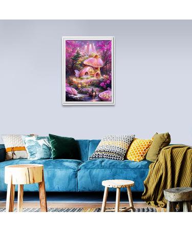 Mushroom Castle Diamond Painting Kit | DIY Cross Stitch Embroidery Set for Home Decor - 11.8 x 15.7inch - Buy Online on SooperMarket.com