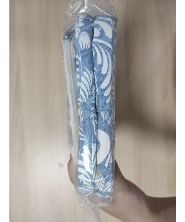 Large Blue Leaf Toiletry Bag - Travel Makeup Organizer for Women - Buy Online on SooperMarket.com