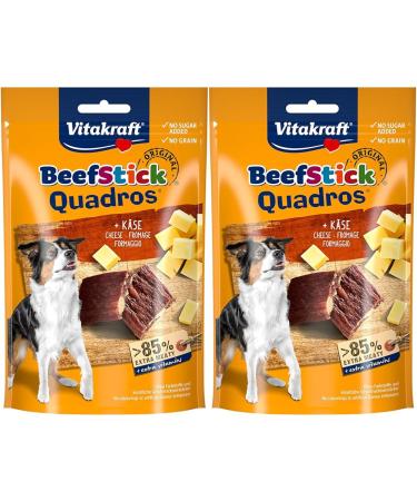 Vita power Beef Stick Quadros Hundeleckerlie extra meaty with cheese for rewarding and pampering (1x 70g) (pack with 2) 80 g (2 pack)