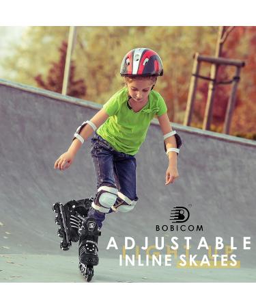 Adjustable Full Light Up Wheels Inline Skates for Kids & Adults - Black - Buy Online on SooperMarket.com