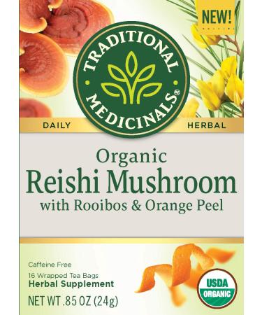 Traditional Medicinals Organic Reishi Mushroom Tea with Rooibos & Orange Peel - 16 Count (Pack of 6) - Buy Online on SooperMarket.com