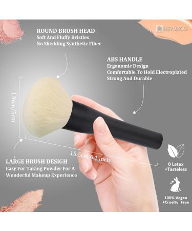 HEYMKGO Powder Makeup Brush - Full Face Powder Brush for Setting Powder Bronzer Blush Blending Buffing Sculpting - Large Fluffy Kabuki Brush with Synthetic Bristles for Even Application - Buy Online on SooperMarket.com