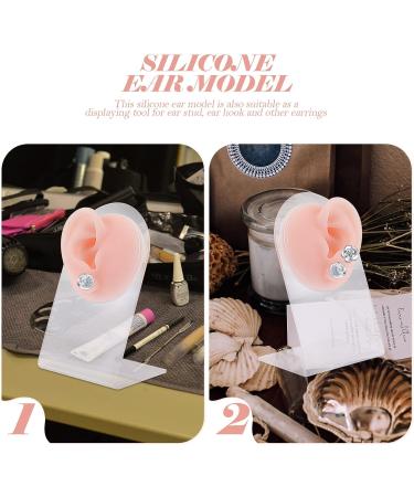 KALLORY Silicone Ear Jewelry Tools Set - 3 Pieces Rubber Ear Models for Piercing Kit - Reusable & Soft - Complexion - 11.5x7.5cm - Buy Online on SooperMarket.com