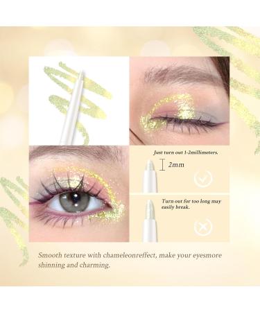Green Gold Yellow Glitter Cream Eyeshadow Stick | Waterproof Long-Wearing Metallic Eyeliner Crayon Makeup (04#) - International Shipping Available - Buy Online on SooperMarket.com