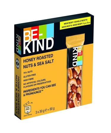 Buy BE-KIND Honey Muesli Bar - Gluten Free Snack with Honey Roasted Nuts & Sea Salt - 3 Pack (90g) - International Shipping Available - Buy Online on SooperMarket.com