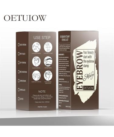 Eyebrow Stamp Stencil Kit - 24 Reusable Stencils | Waterproof Trio Brow Makeup Kit (Dark Brown) - Buy Online on SooperMarket.com