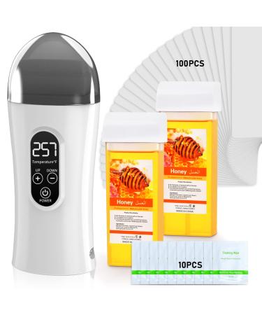 Zoillz wax cartridges hair removal 4 pieces honey roll on warm wax cartridges with 16 pieces wax removal wipes