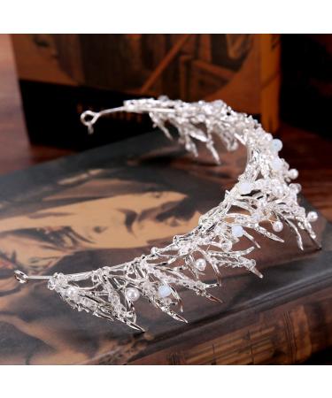 Miranda's Bridal Women's Pearl Crown Tiara Headband for Pageants and Bridal Shoots - Buy Online on SooperMarket.com