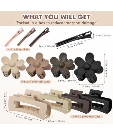 Huiguli Hair Clips Set - 12 Non-Slip Floral Hair Styling Accessories for Women & Girls - Perfect for All Hair Types - Buy Online on SooperMarket.com