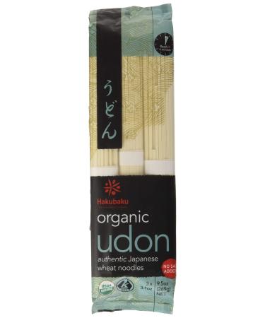 Hakubaku Organic Udon Authentic Japanese Wheat Noodles, No Salt Added, 9.5 Ounce