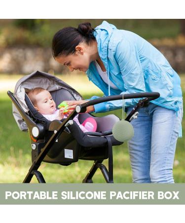 Higyee Silicone Pacifier Case - Durable Travel Organizer for Pacifiers Keys Lip Balm Earrings & More - Green Children's Silicone Bag - Buy Online on SooperMarket.com