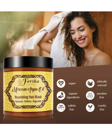 Feriha Moroccan Argan Oil Hair Mask 17.6 Fl Oz | Salon Quality Treatment with Aloe Vera Extracts for Visible Results - Buy Online on SooperMarket.com