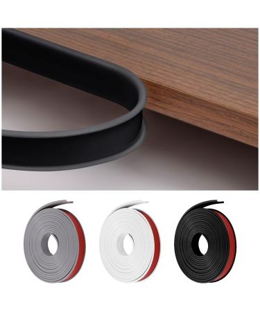flintronic 5m*20mm U-Shape Flexible Furniture Edge Banding Baby Safty Baby Edge Protector Self Adhesive TPE Wood Edging Tape DIY Furniture Edge Trim for Table Cabinet Furniture Restoration Black 5m*20mm