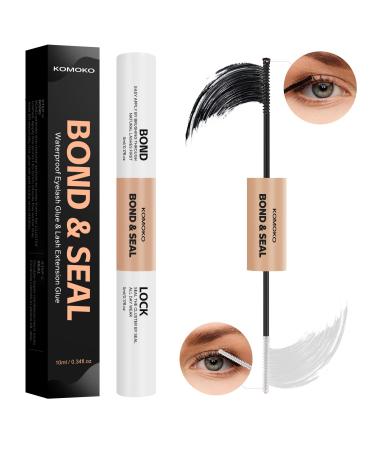 Komoko Lash Bond and Seal (10ML)  Cluster Lash Glue for Individual Cluster Lashes  Bond and Seal Lash Glue Super Strong Hold and Long Lasting 48-72 Hours  Waterproof Eyelash Glue & Lash Extension Glue
