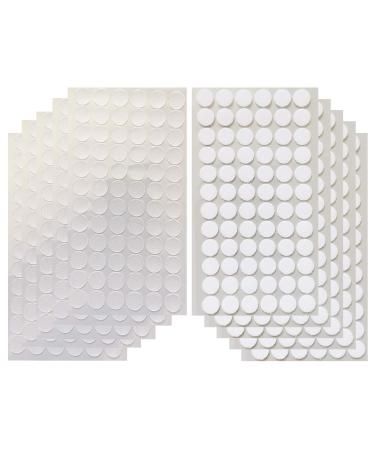 Vkey 700pcs (350pairs) 1.5cm Diameter Transparent Sticky Back Thin Clear Dots with Adhesive Hook & Loop Coins Tapes