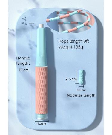 VIIBASE Soft Beaded Jump Rope - Adjustable Tangle-Free Segmented Skipping Rope for Kids, Men, and Women - Fitness Training and Weight Loss - Blue - Buy Online on SooperMarket.com